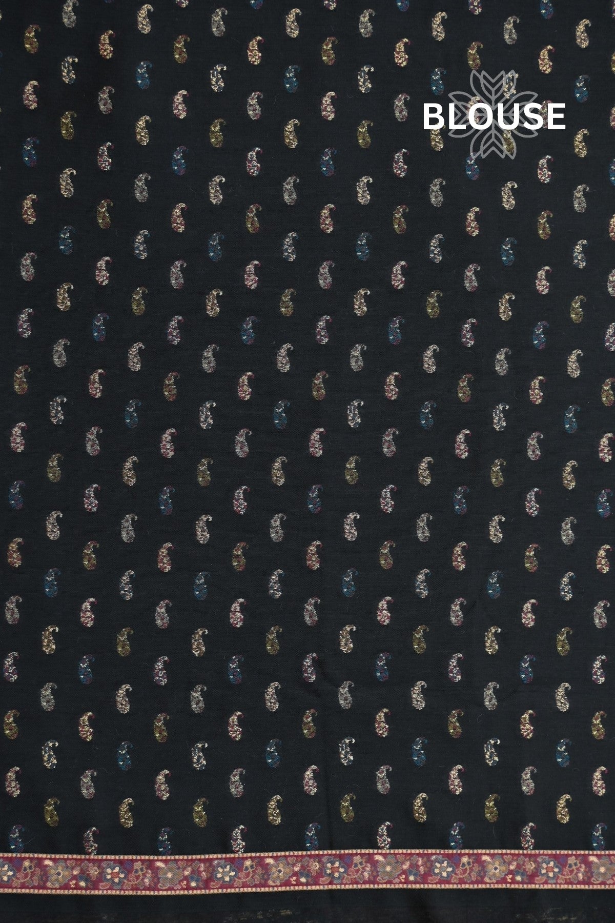 Smoky Black Kani Jamawar Silk SareeImperial Weaves