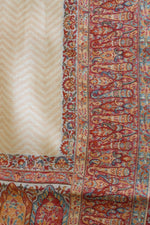 Beige Pashmina Silk Saree