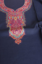 Navy Blue Kani Silk Suit with Allover Dupatta