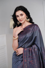 Grey Kani Pallu Silk Saree