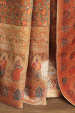 Sunset Yellow Kani Darbar Silk Saree