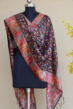 Black Kani Silk Figure Dupatta
