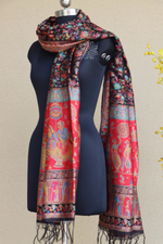 Black Kani Silk Figure Dupatta