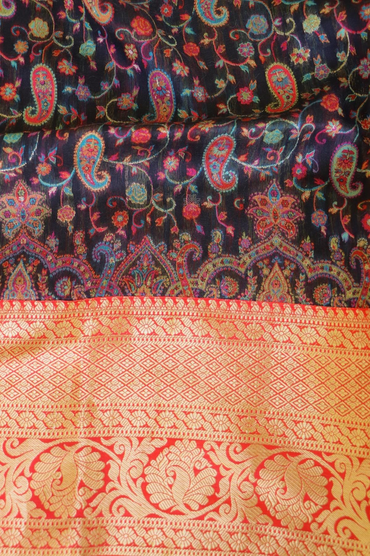 Black Kani Kanjivaram Silk Saree