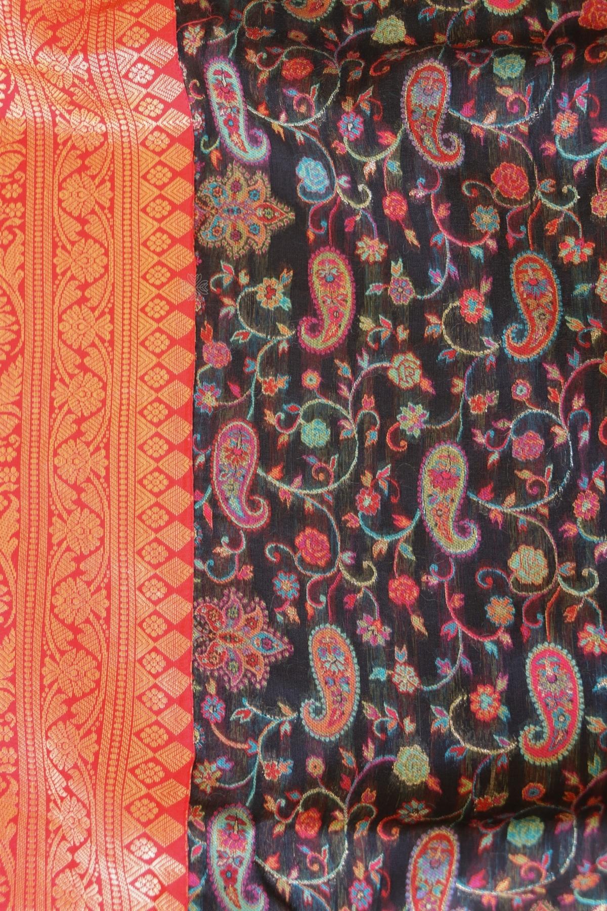 Black Kani Kanjivaram Silk Saree