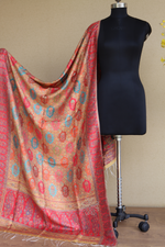 Yellow Kani Silk Dupatta with Bootas