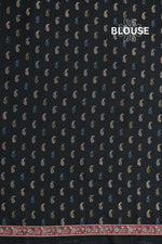 Smoky Black Kani Jamawar Silk SareeImperial Weaves