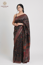 Smoky Black Kani Silk Saree