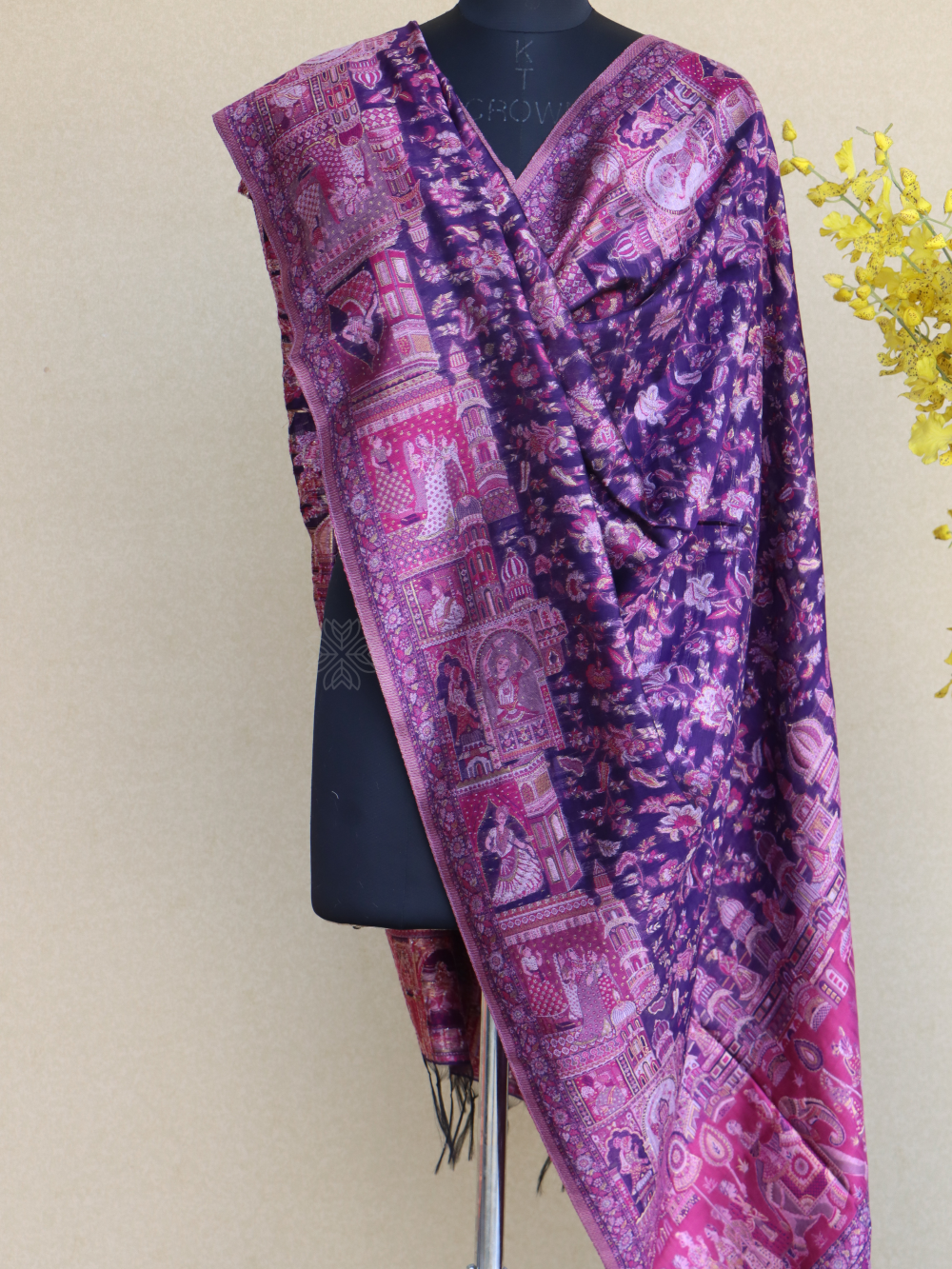 Purple Kani Silk Figure Dupatta Imperial Weaves