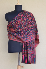 Black Kani Men Fine Wool Shawl