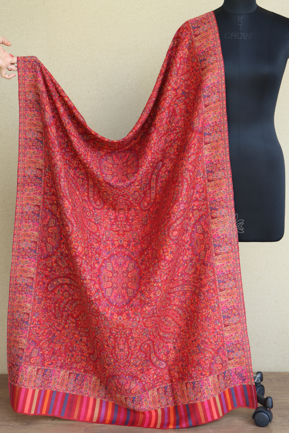 Red Kani Fine Wool Shawl Imperial Weaves