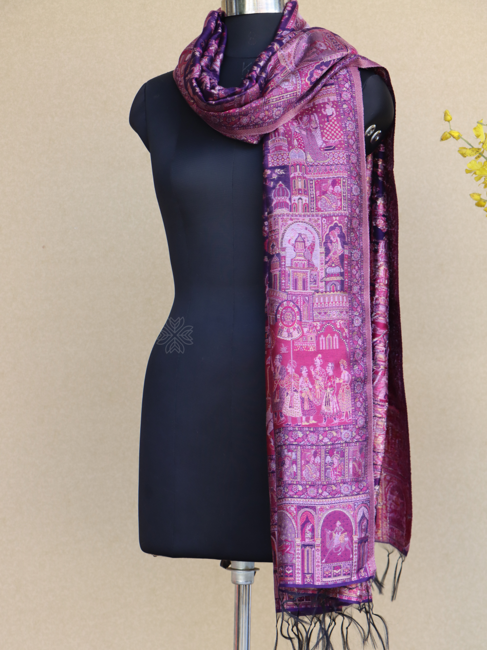 Purple Kani Silk Figure Dupatta Imperial Weaves