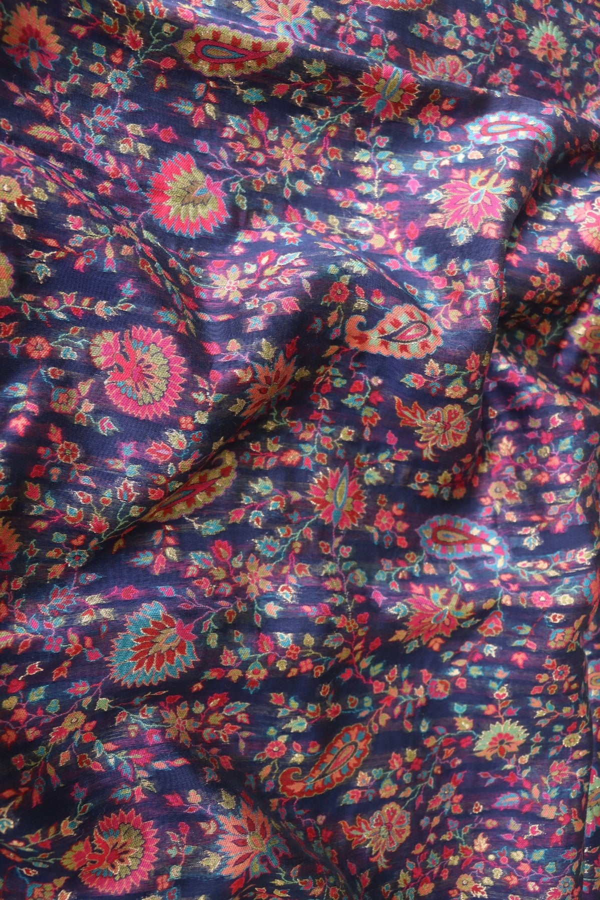 Navy Blue Kani Silk Saree