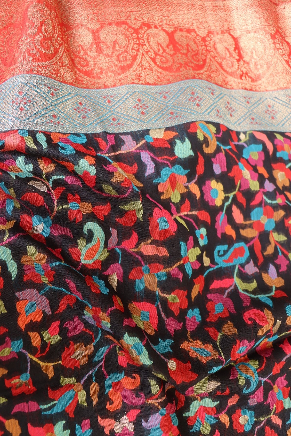 Black Kani Zari Pallu Silk Saree