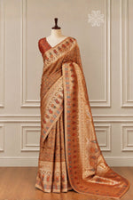 Sunset Yellow Kani Darbar Silk Saree