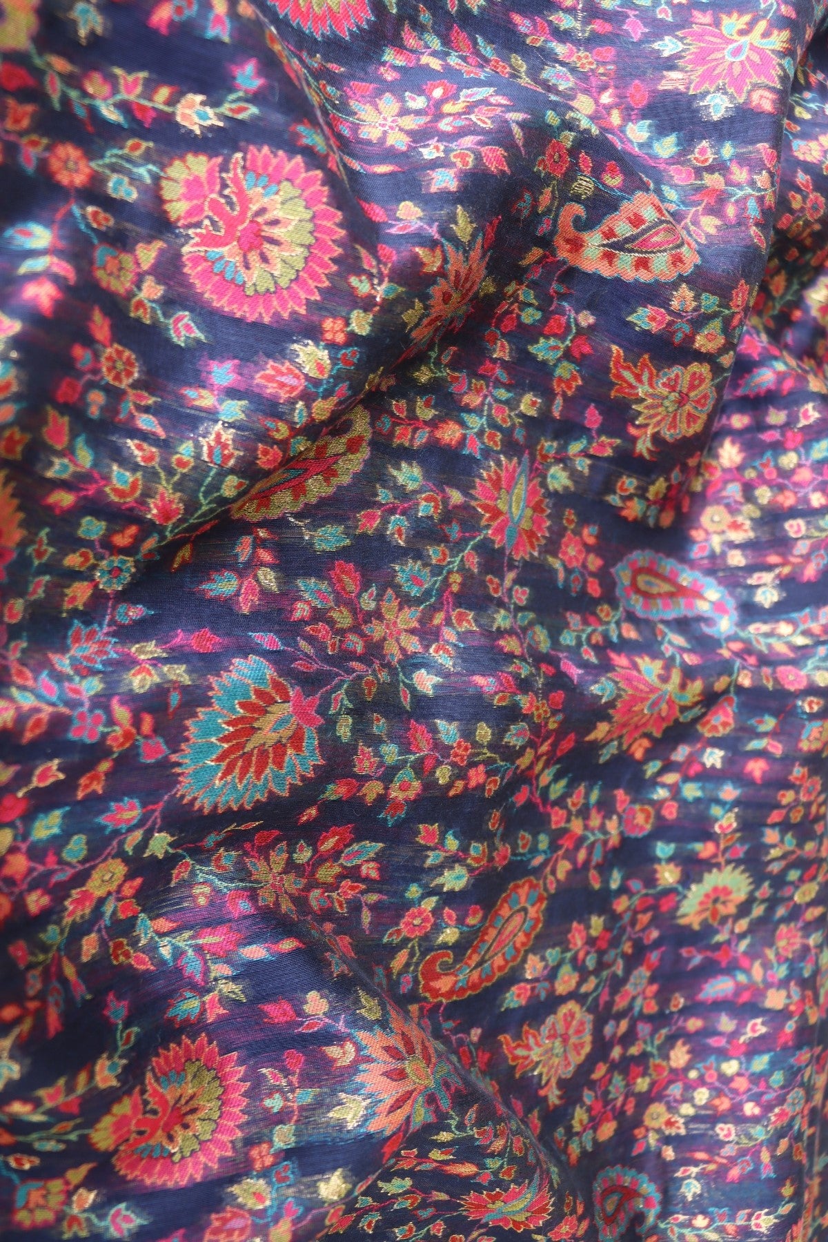 Navy Blue Kani Silk Saree