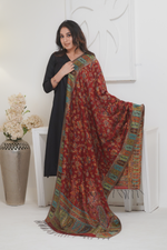 Maroon Kani Silk Paisley Dupatta