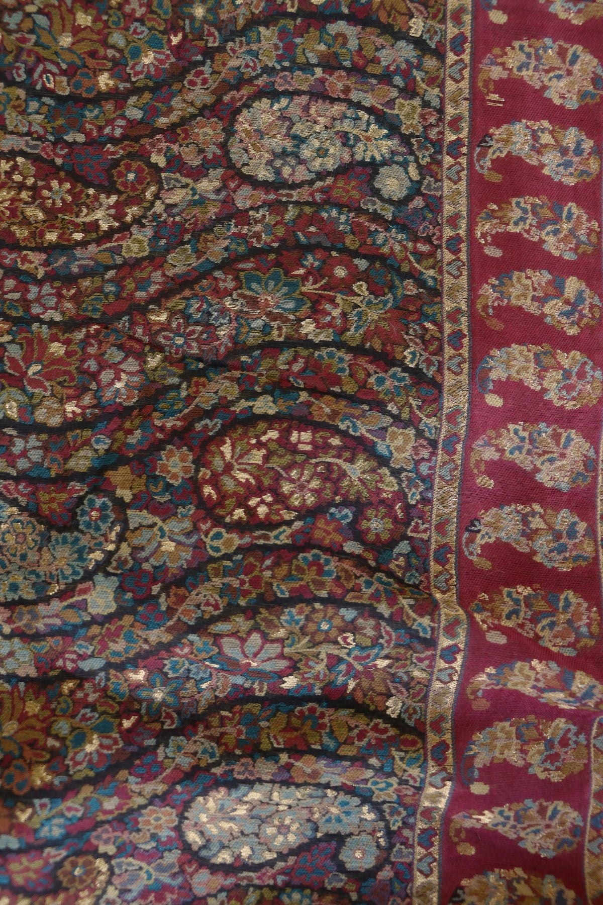 Smoky Black Kani Jamawar Silk SareeImperial Weaves