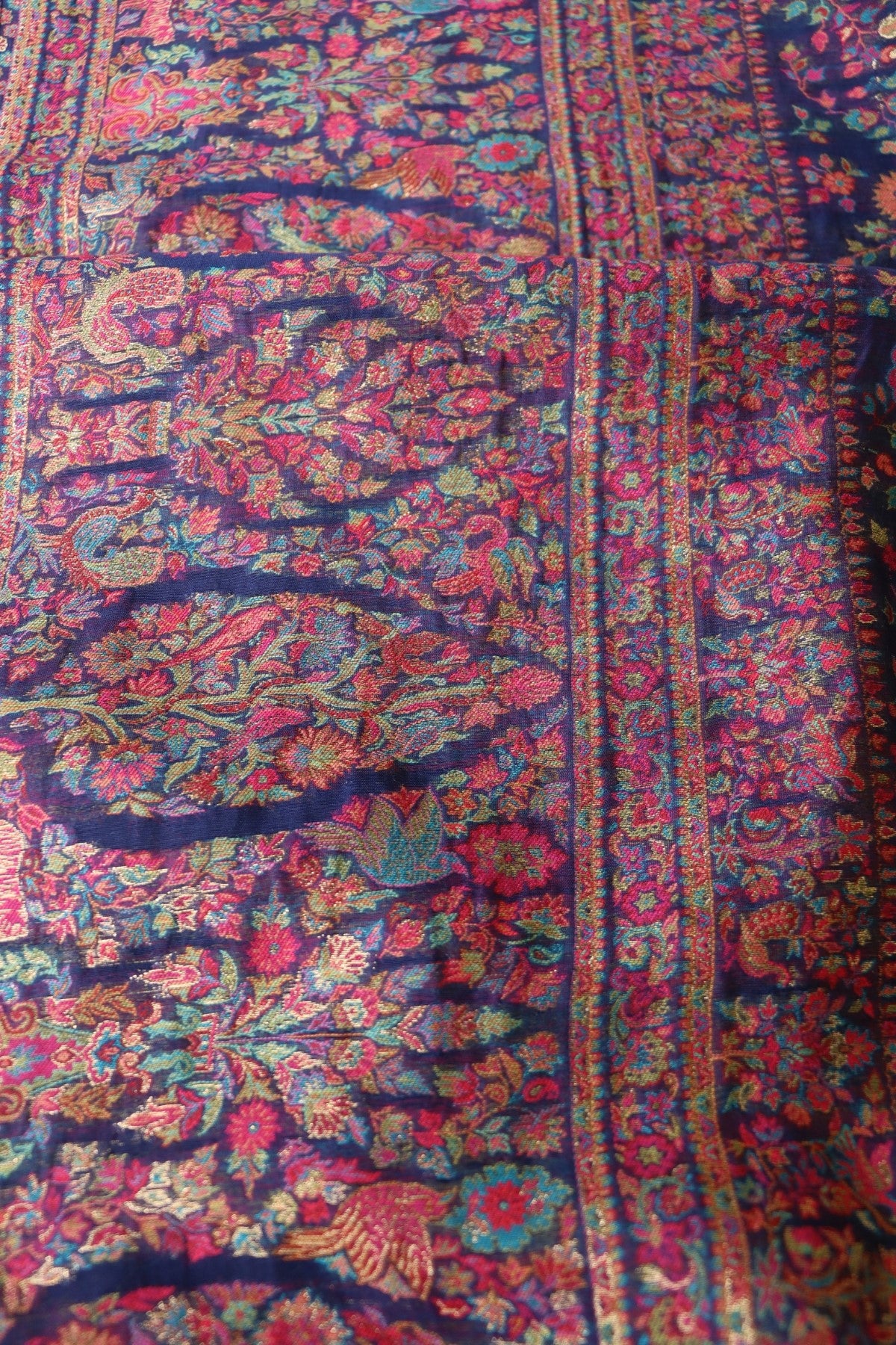 Navy Blue Kani Silk Saree