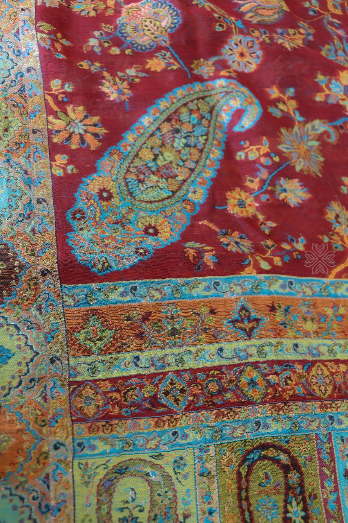 Maroon Kani Silk Paisley Dupatta