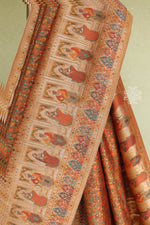 Sunset Yellow Kani Darbar Silk Saree