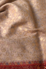 Beige Zari Kani Fine Wool Shawl