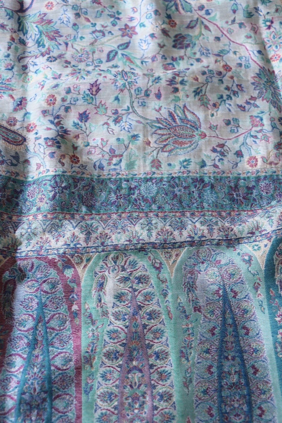 Off White Kani Silk Dupatta