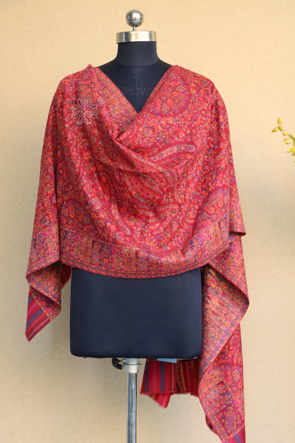 Red Kani Fine Wool Shawl Imperial Weaves
