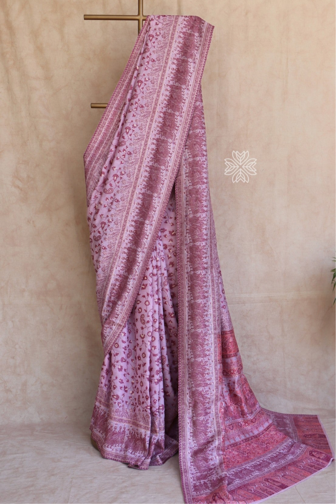 Mauve Pink Kani Chanderi Silk Saree