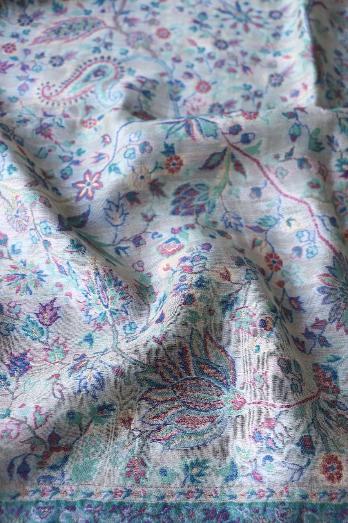 Off White Kani Silk Dupatta