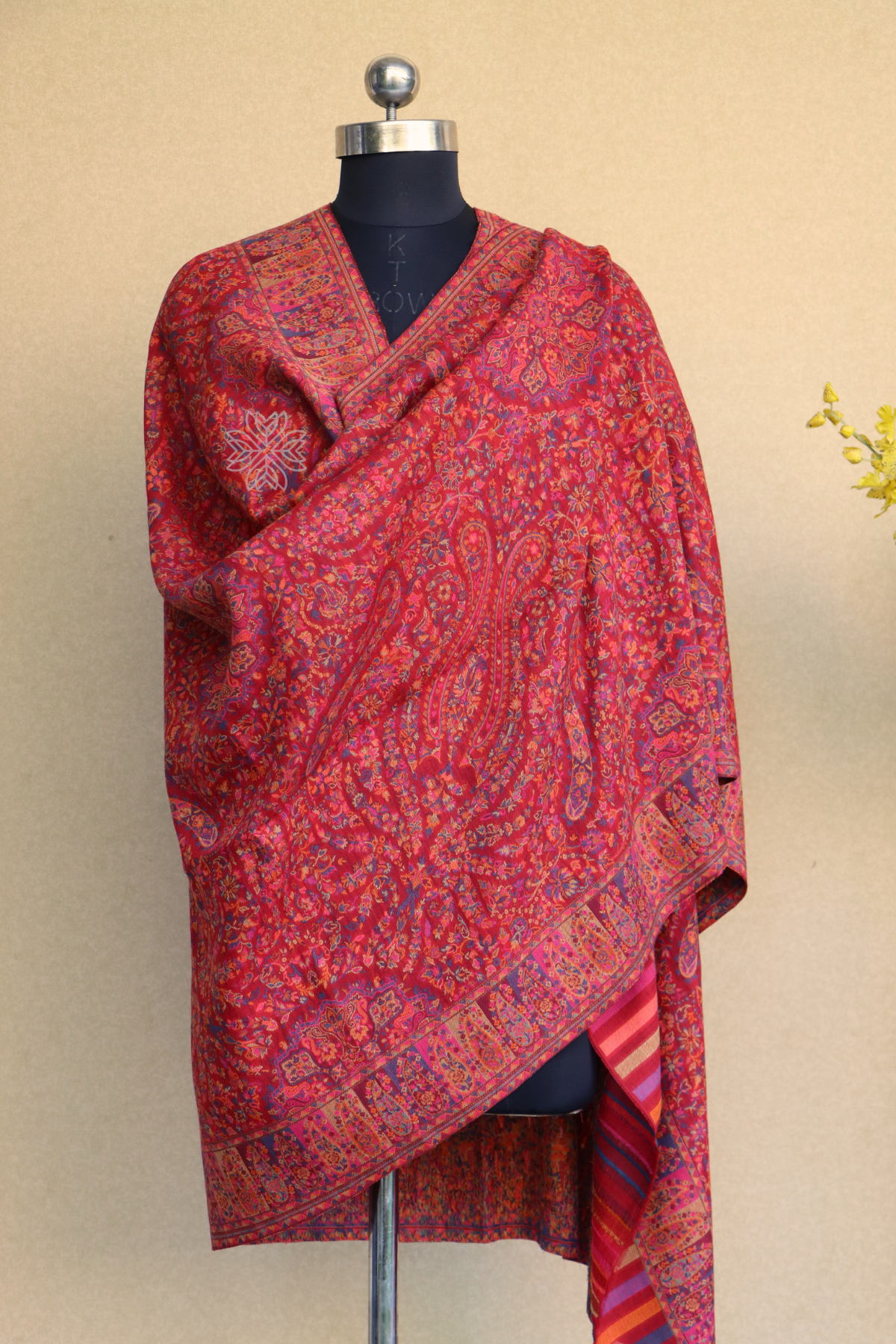 Red Kani Fine Wool Shawl Imperial Weaves