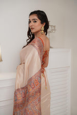 Beige Kani Jamawar Pallu Silk Saree