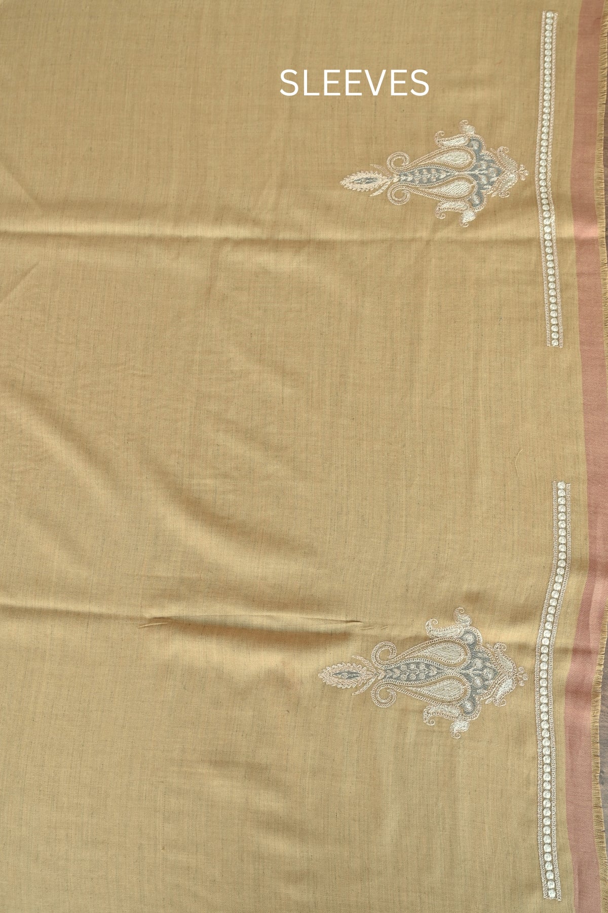 Mustard Fine Wool Zari Embroidered Unstitched Suit