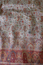 Beige Kani Pashmina Silk Saree