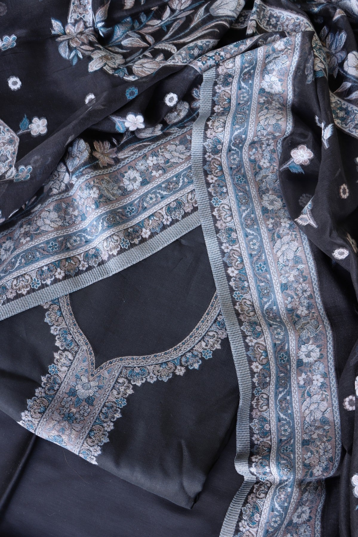 Black Kani Organza Silk Suit