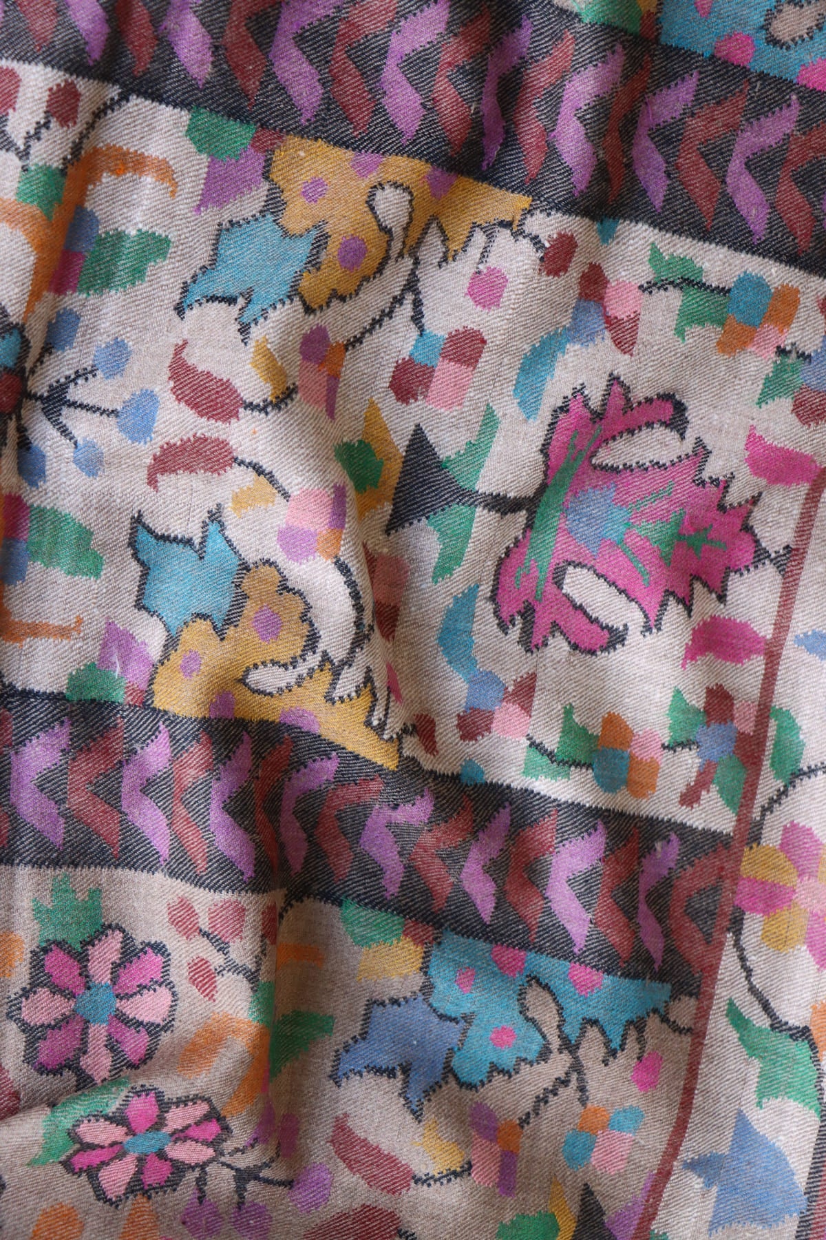 Beige All over Kani Pashmina Shawl