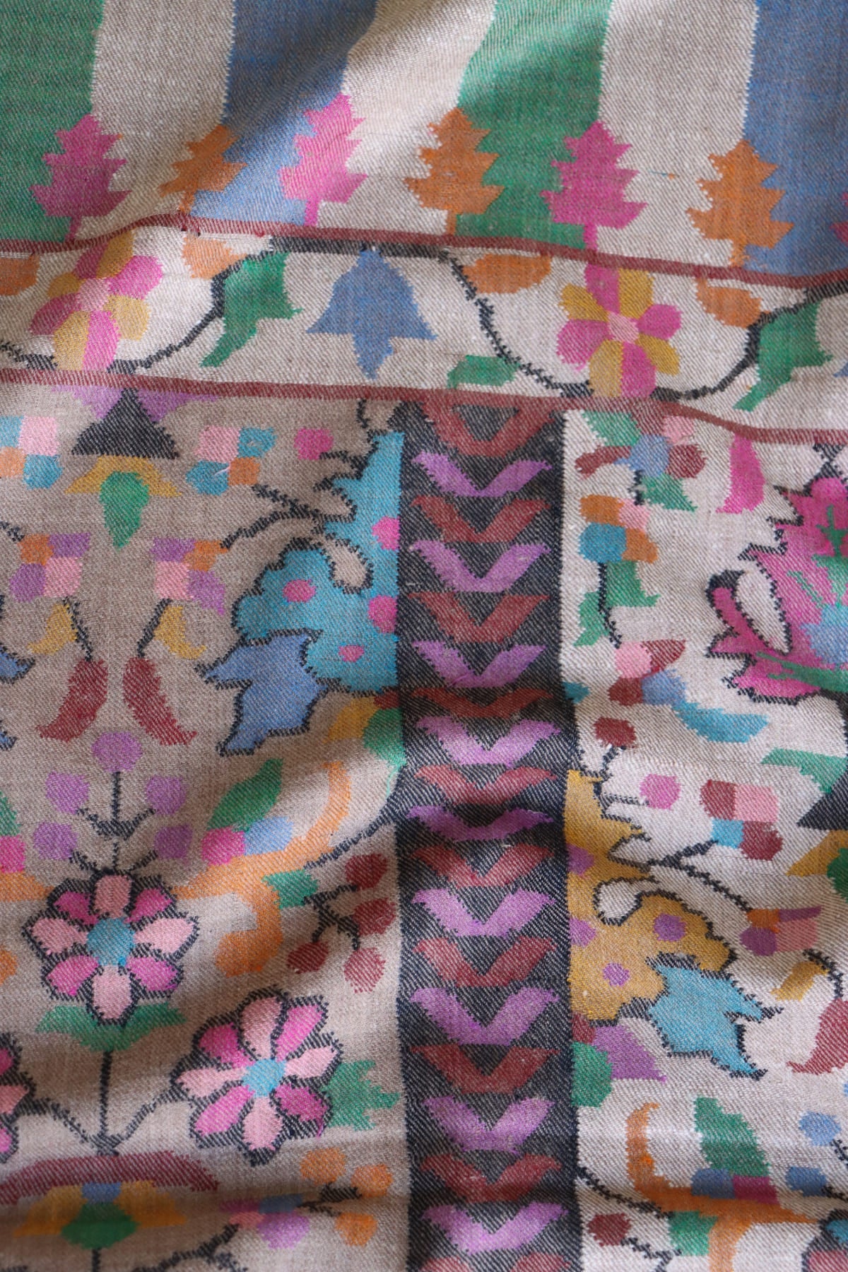 Beige All over Kani Pashmina Shawl