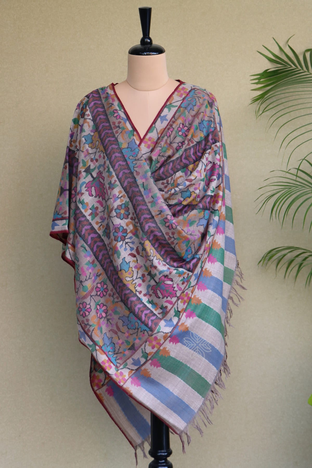 Beige All over Kani Pashmina Shawl