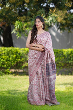 Beige Kani Chanderi Silk Saree