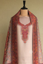 Beige Kani Organza Silk Suit