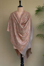 Beige Sozni Jamawar Pashmina Shawl
