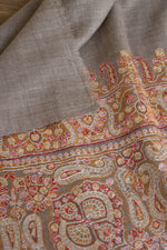 Beige Sozni Jamawar Pashmina Shawl