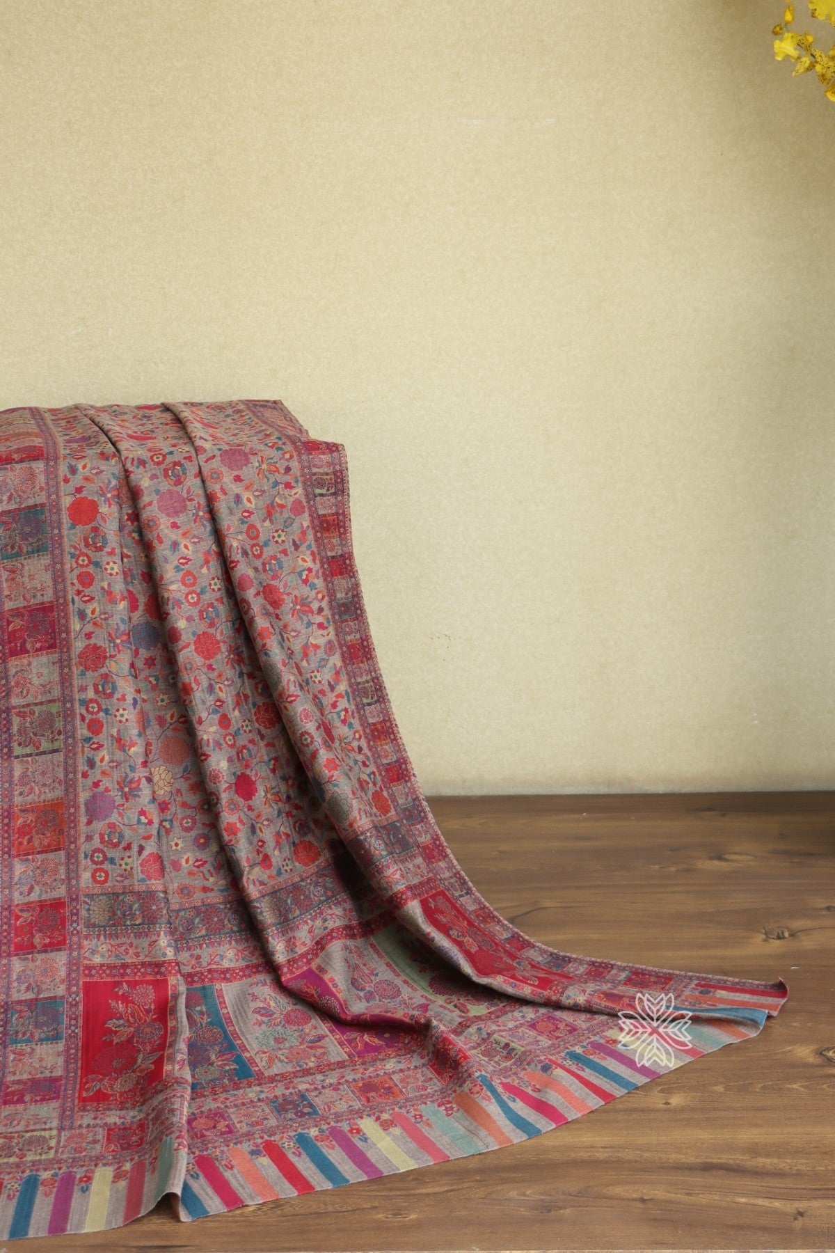 Beige Kani Cashmere Saree