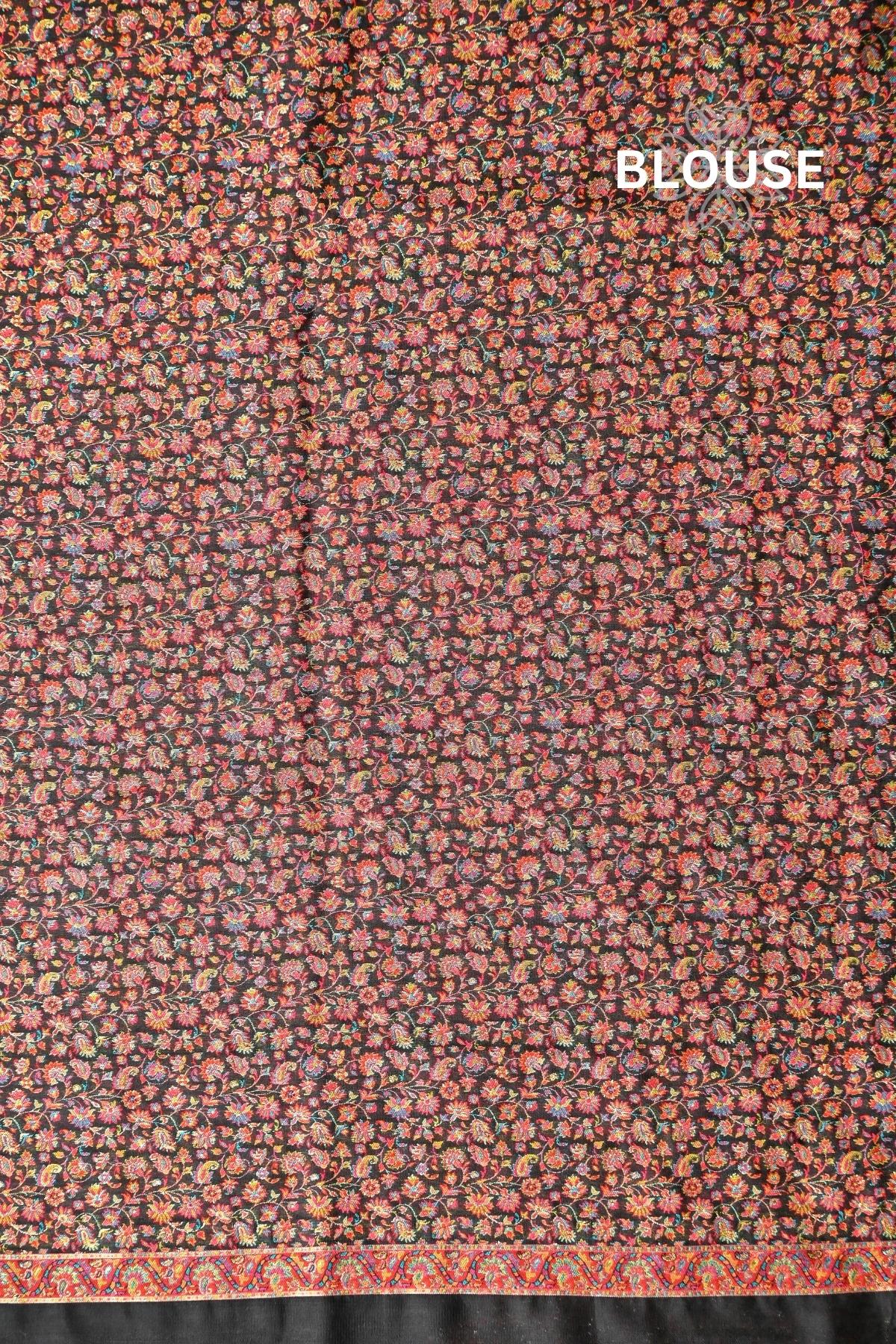 Black Kani Jamawar Pallu Silk Saree