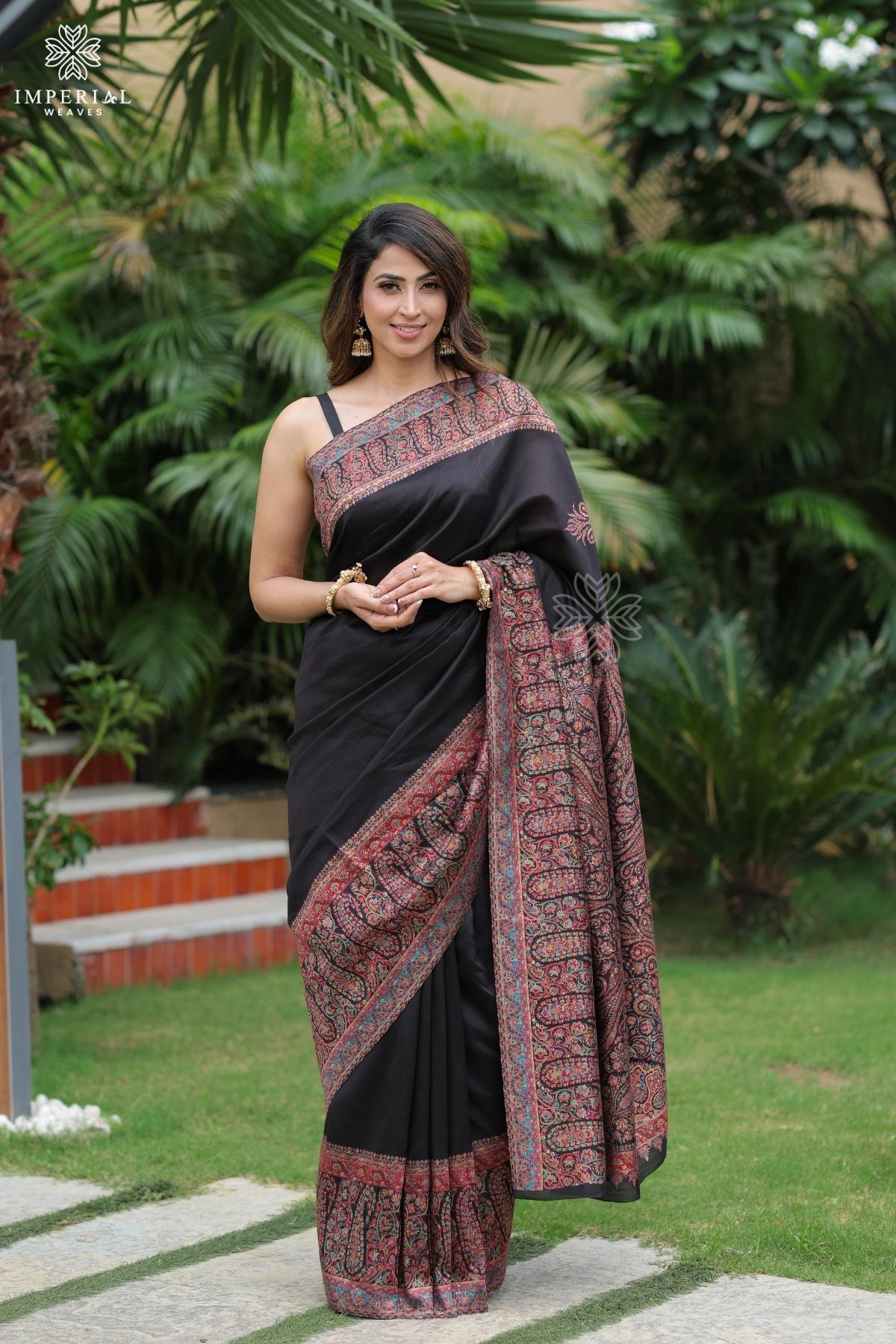 BlackKani Jamawar pallu silk saree - Imperial Weaves