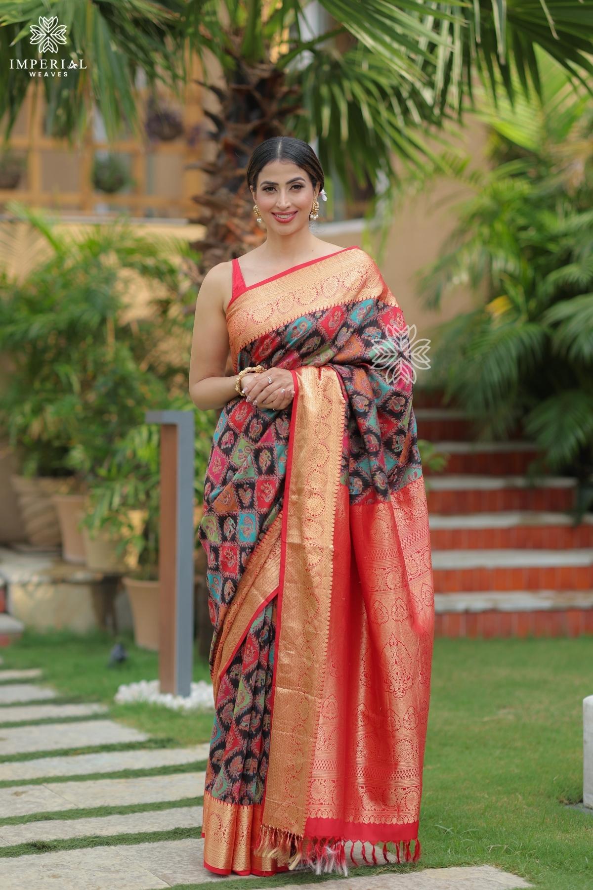 BlackKani Kanjivaram Silk Saree - ImperialWeaves