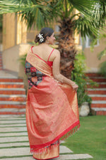 Kani Kanjivaram Fusion Saree - ImperialWeaves
