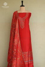 Red Kani Silk Suit