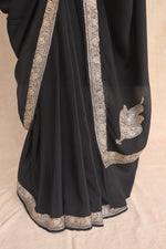 Black Kashmiri Saree