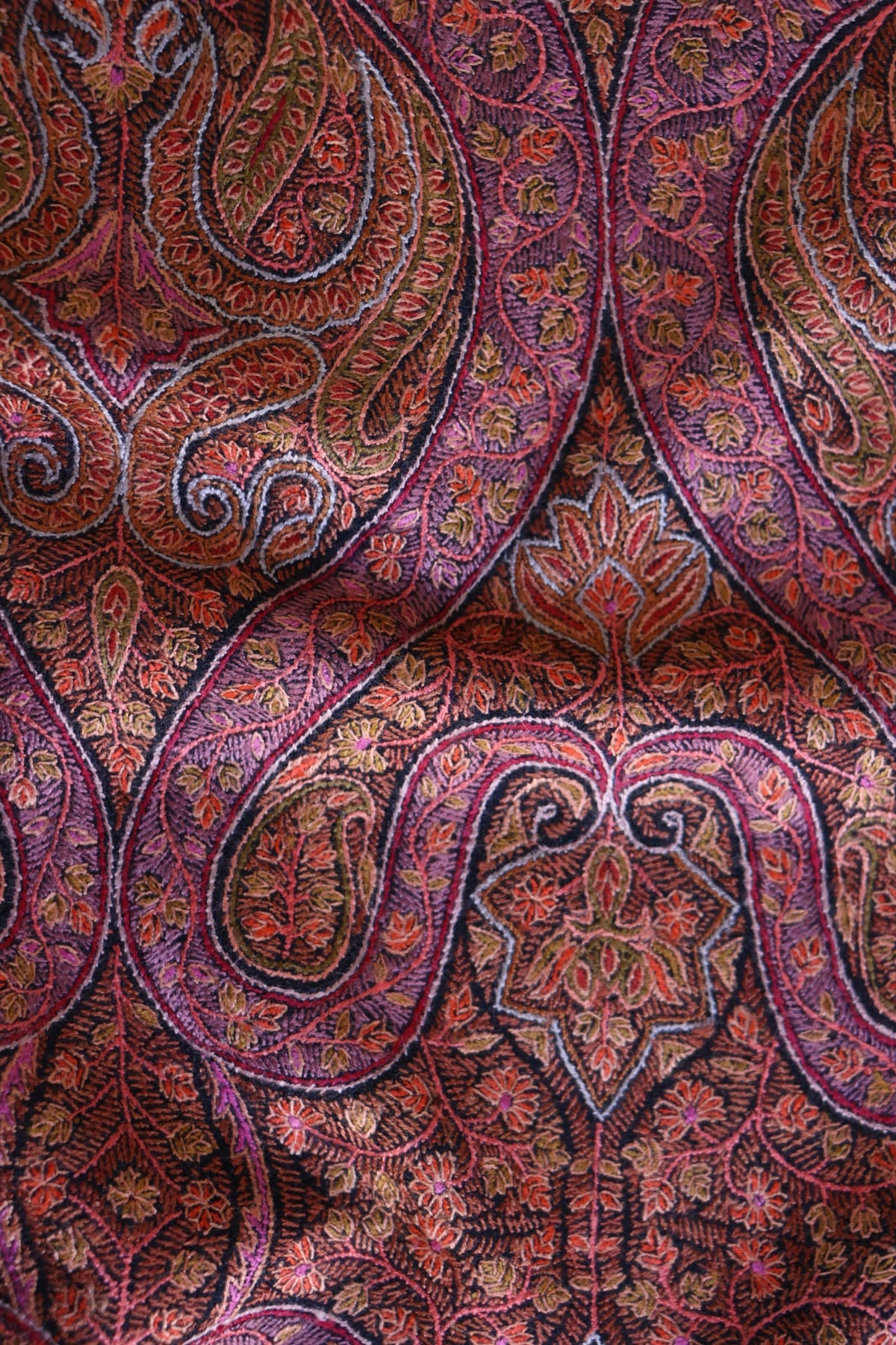 Black Sozni Jamawar Pashmina Shawl